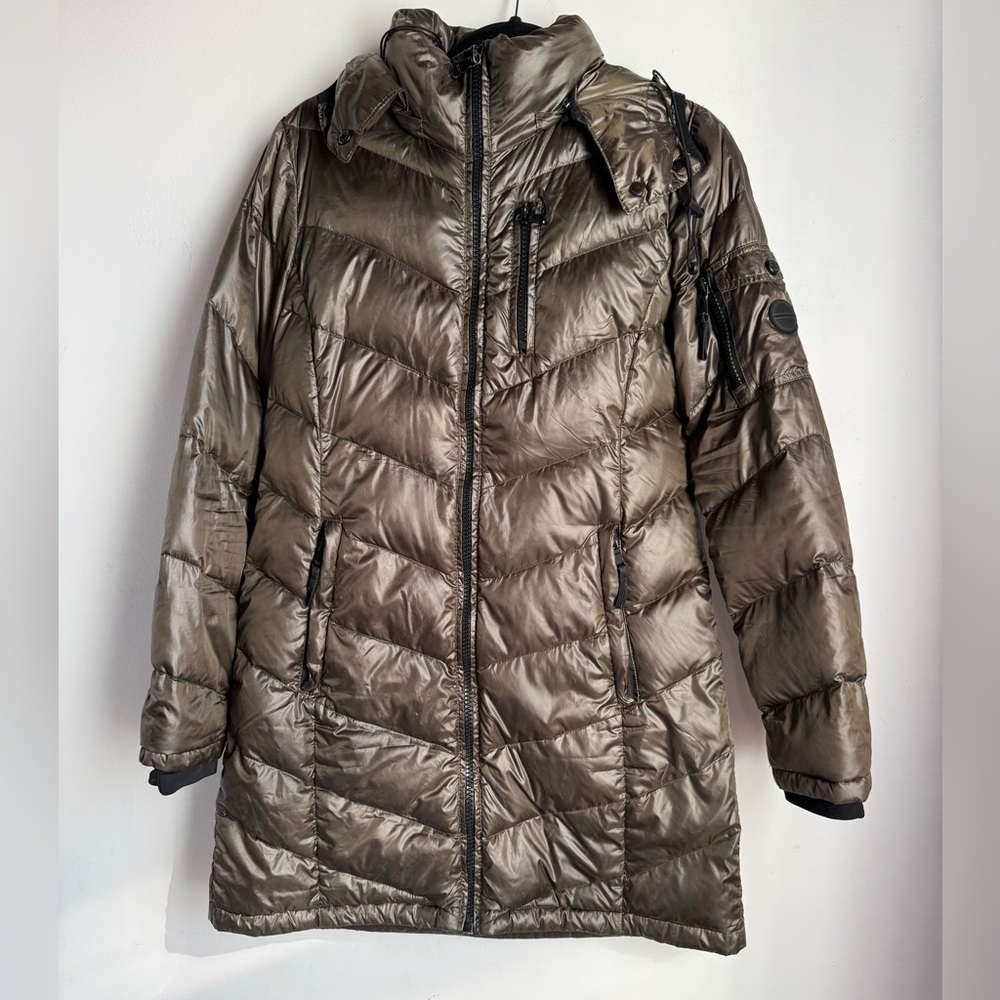 ANDREW MARD  Woman Metallic grey  Puffer Jacket